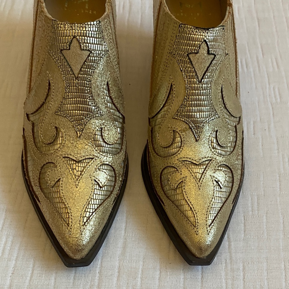 MARC FISHER  Gold Ankle Booties - Picture 5 of 7